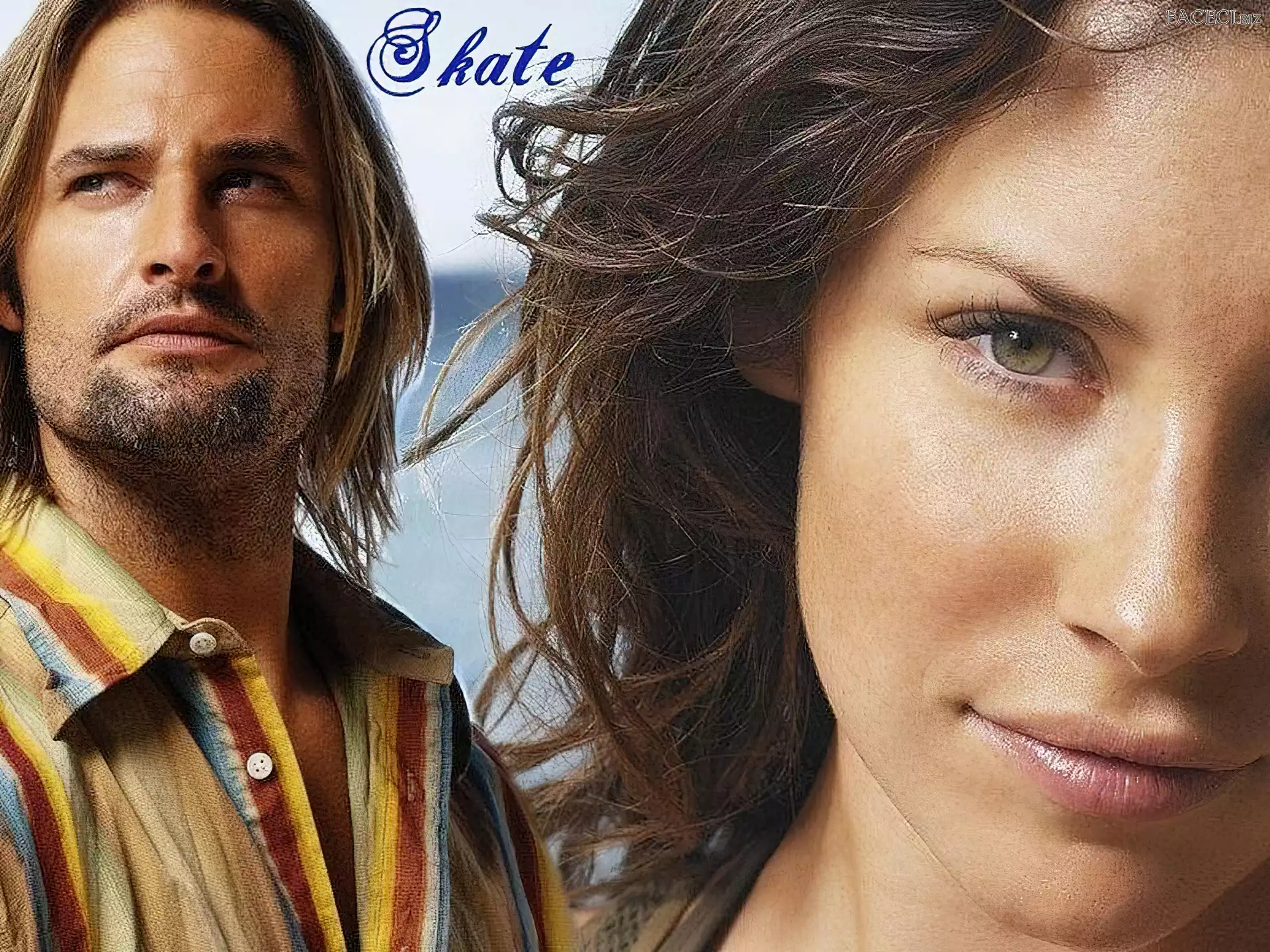 Filmy Lost, Evangeline Lilly, twarz, Josh Holloway